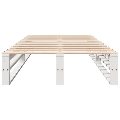 vidaXL Bed Frame without Mattress White 90x200 cm Solid Wood Pine 4