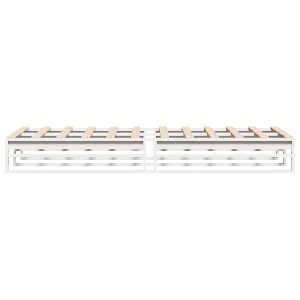 vidaXL Bed Frame without Mattress White 90x200 cm Solid Wood Pine 5