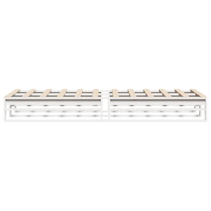 vidaXL Bed Frame without Mattress White 90x200 cm Solid Wood Pine 5