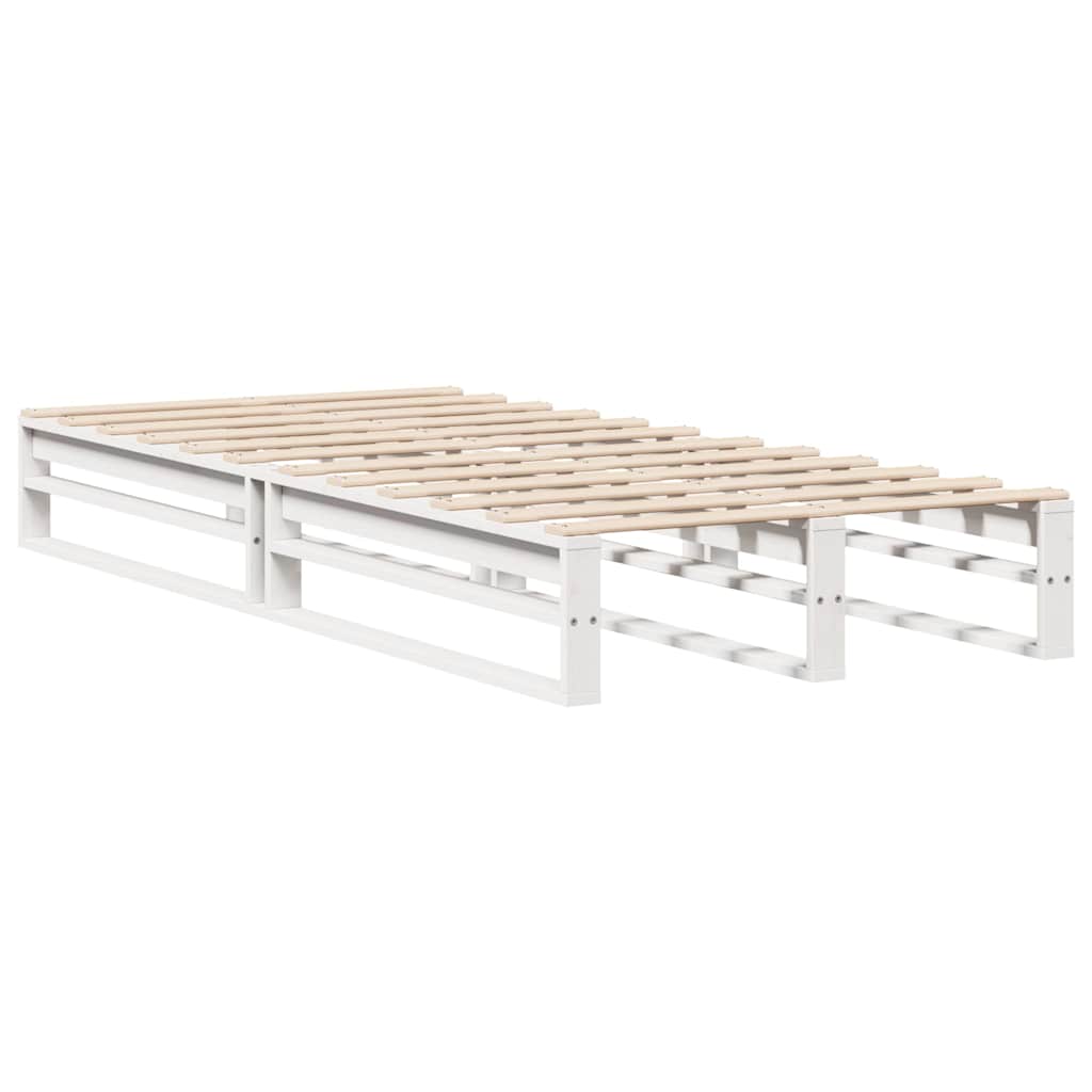 vidaXL Bed Frame without Mattress White 90x200 cm Solid Wood Pine 6