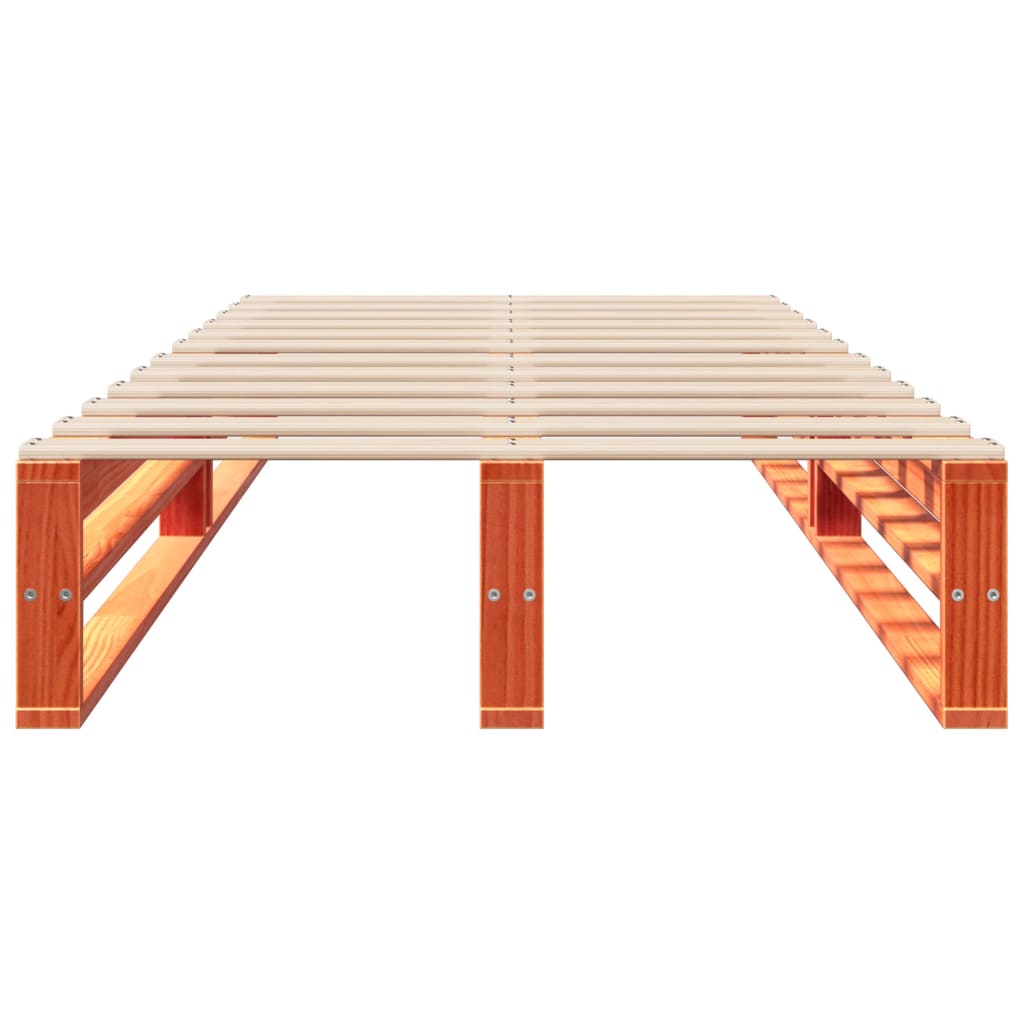vidaXL Bed Frame without Mattress Wax Brown 90x200 cm Solid Wood Pine 4