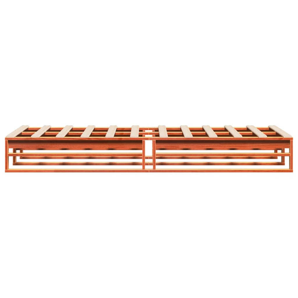 vidaXL Bed Frame without Mattress Wax Brown 90x200 cm Solid Wood Pine 5