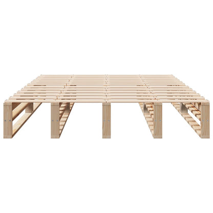 Bed Frame without Mattress Solid Wood Pine Length 200 cm Natural 120 cm
