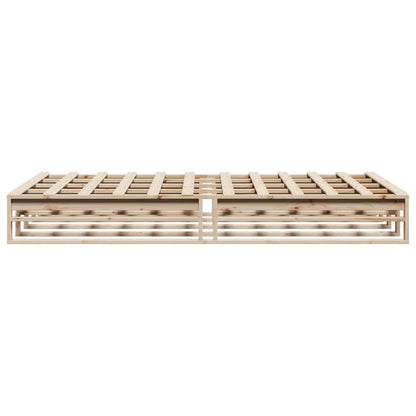 Bed Frame without Mattress Solid Wood Pine Length 200 cm Natural 120 cm