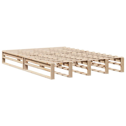 Bed Frame without Mattress Solid Wood Pine Length 200 cm Natural 120 cm