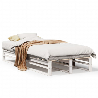 vidaXL Bed Frame without Mattress White 90x190 cm Single Solid Wood Pine 2