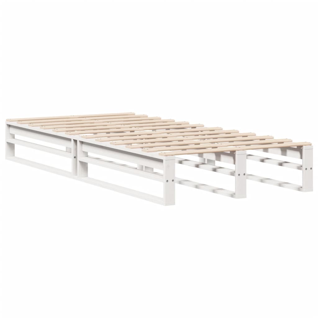 vidaXL Bed Frame without Mattress White 90x190 cm Single Solid Wood Pine 3