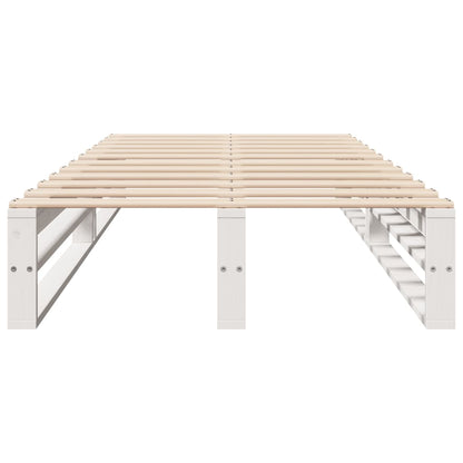 vidaXL Bed Frame without Mattress White 90x190 cm Single Solid Wood Pine 4