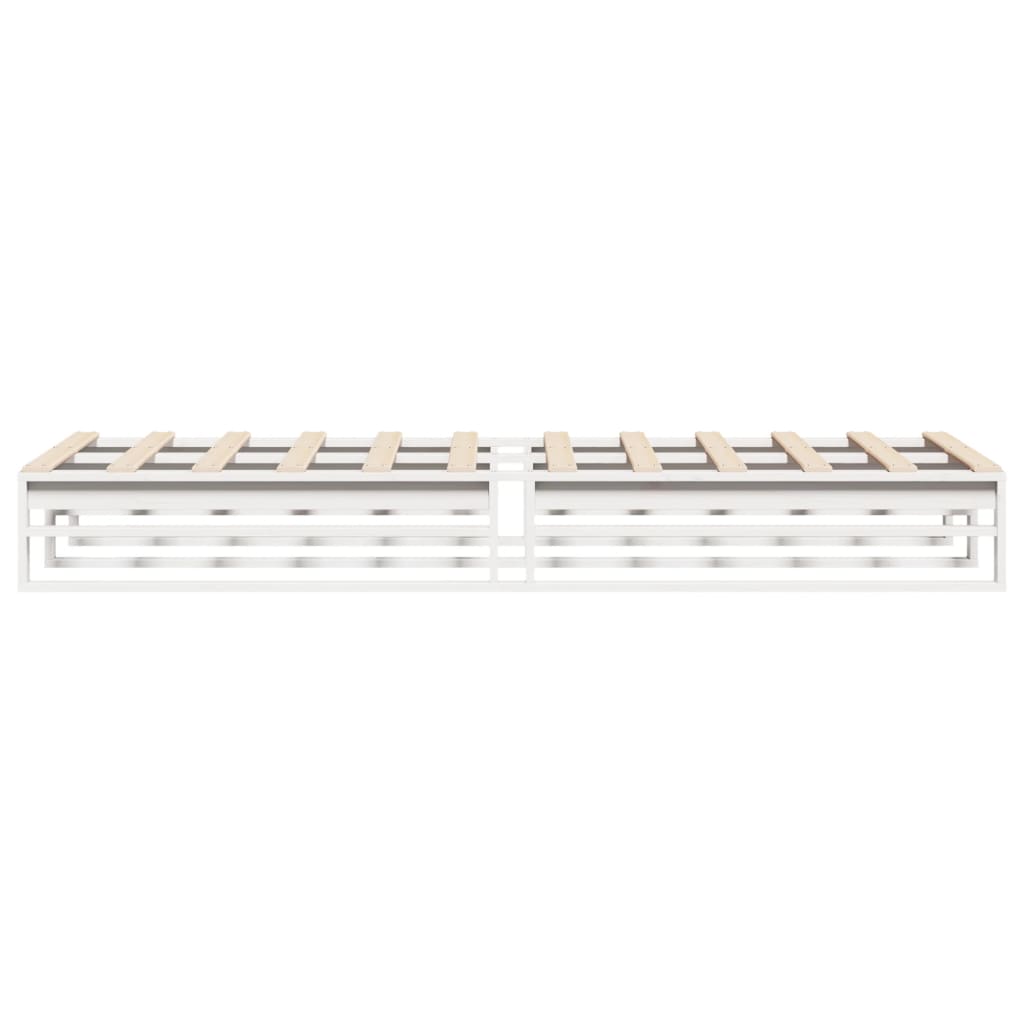 vidaXL Bed Frame without Mattress White 90x190 cm Single Solid Wood Pine 5