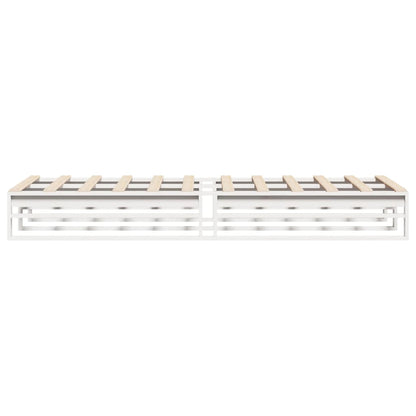 vidaXL Bed Frame without Mattress White 90x190 cm Single Solid Wood Pine 5