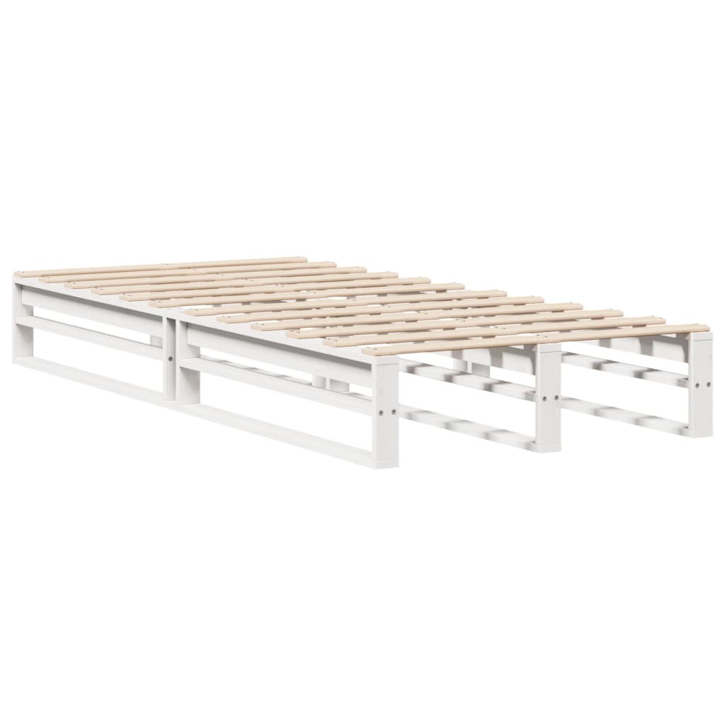 vidaXL Bed Frame without Mattress White 90x190 cm Single Solid Wood Pine 6