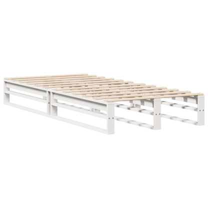 vidaXL Bed Frame without Mattress White 90x190 cm Single Solid Wood Pine 6