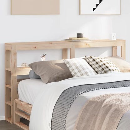 Headboard with Shelves 90 cm Solid Wood Pine Natural 166 x 19 x 82 cm