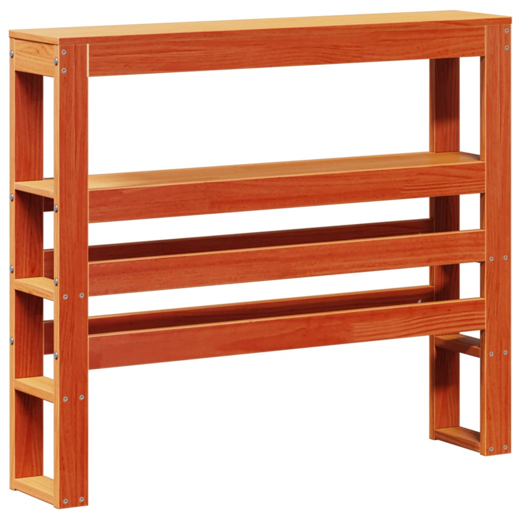 vidaXL Headboard with Shelves Wax Brown 75 cm Solid Wood Pine 2