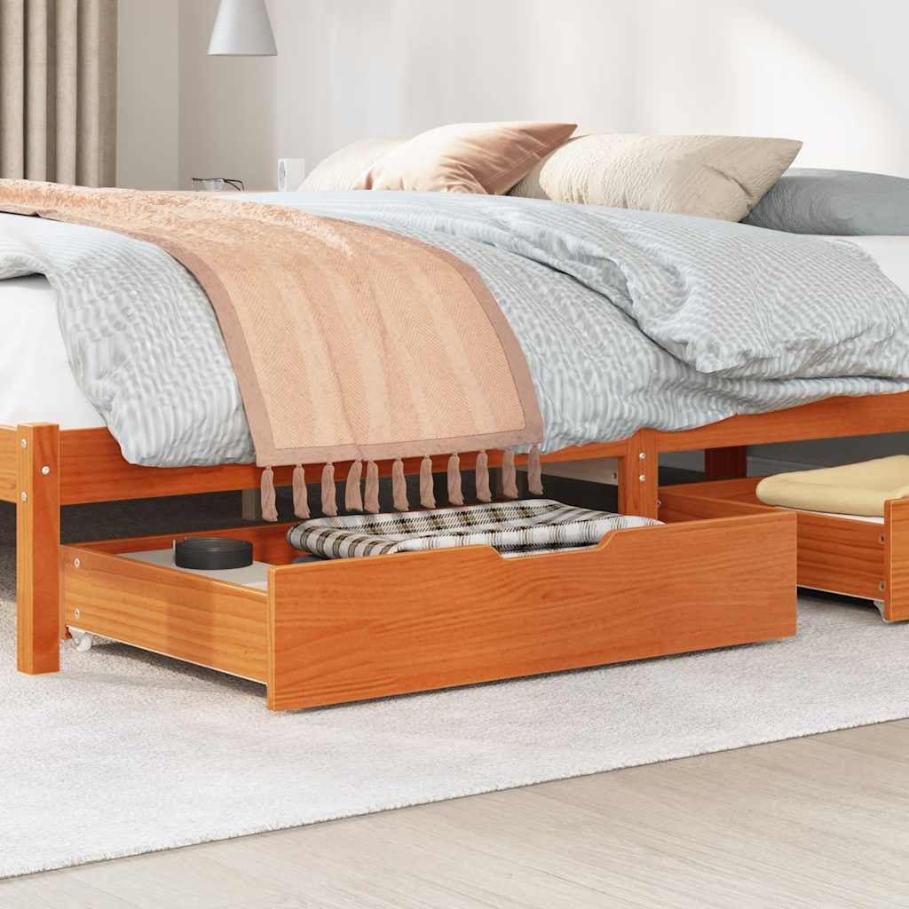 vidaXL Under-Bed Drawers 2 pcs Wax Brown 80x55x17 cm Solid Wood Pine 2
