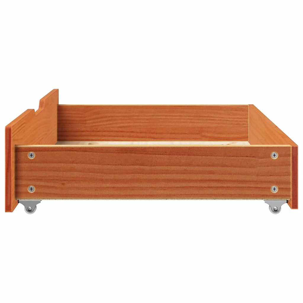 vidaXL Under-Bed Drawers 2 pcs Wax Brown 80x55x17 cm Solid Wood Pine 5
