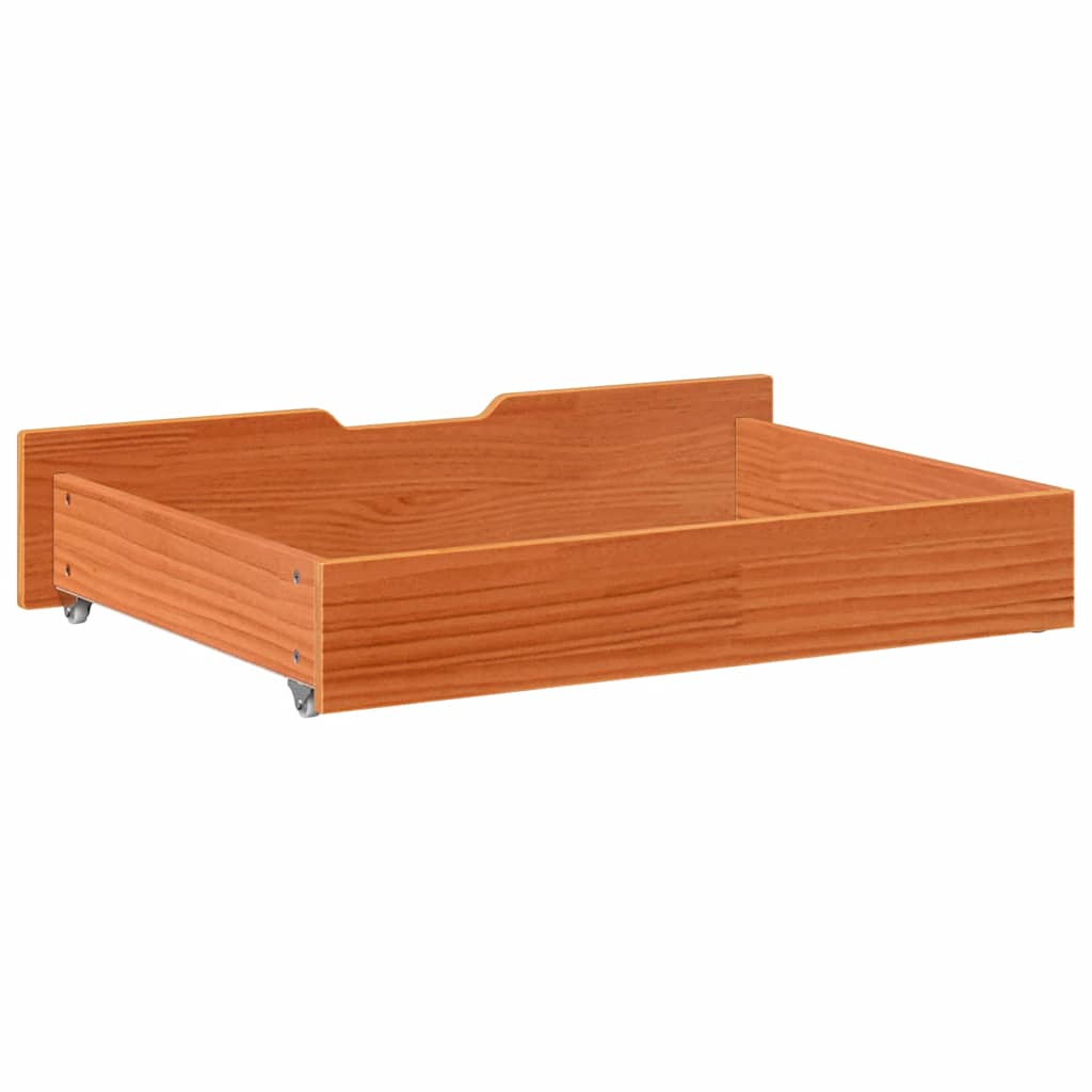 vidaXL Under-Bed Drawers 2 pcs Wax Brown 80x55x17 cm Solid Wood Pine 6