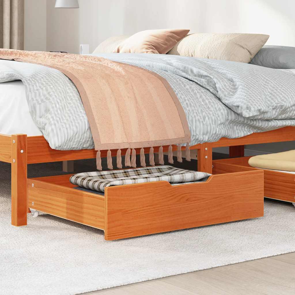 vidaXL Under-Bed Drawers 2 pcs Wax Brown 75x55x17 cm Solid Wood Pine 2