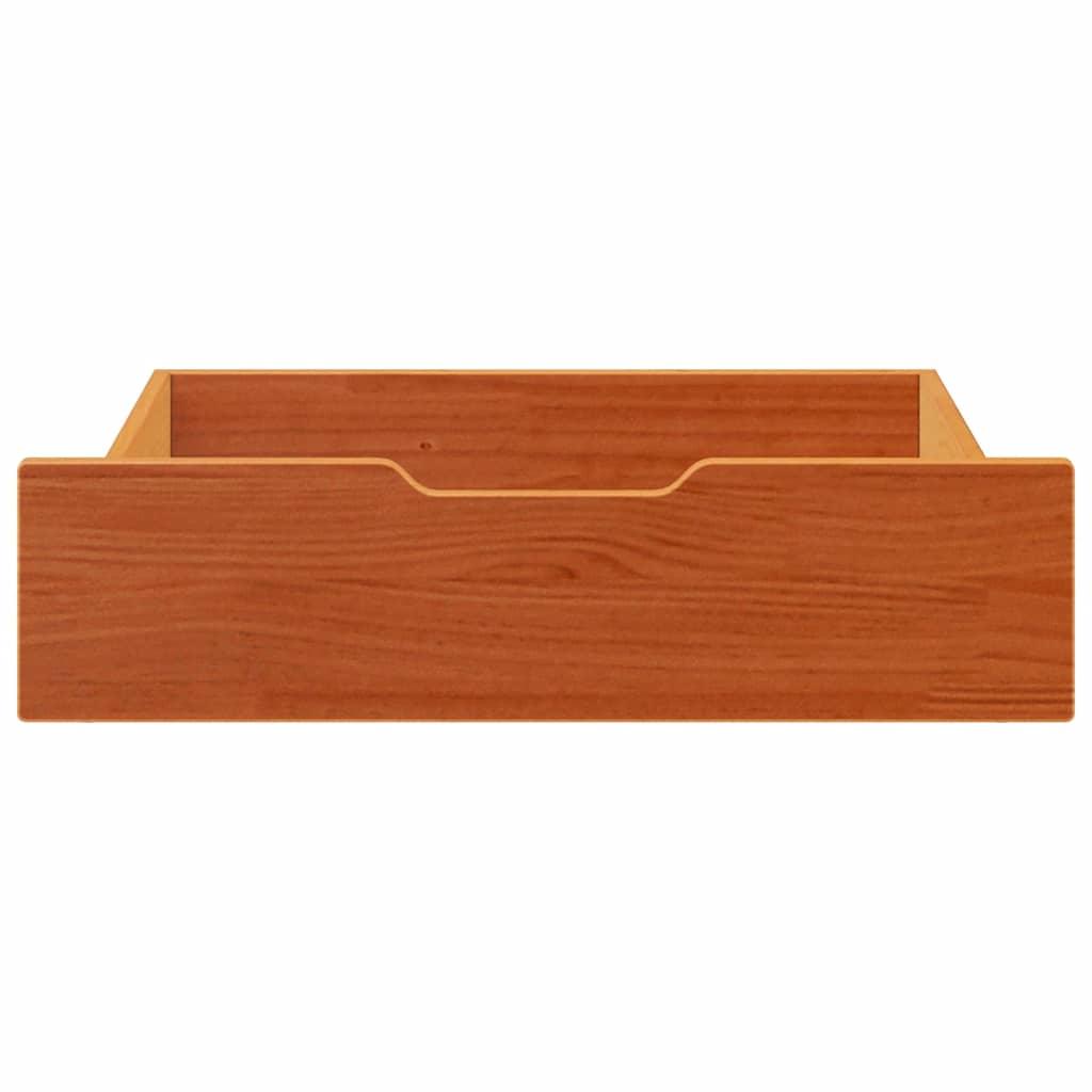 vidaXL Under-Bed Drawers 2 pcs Wax Brown 75x55x17 cm Solid Wood Pine 3