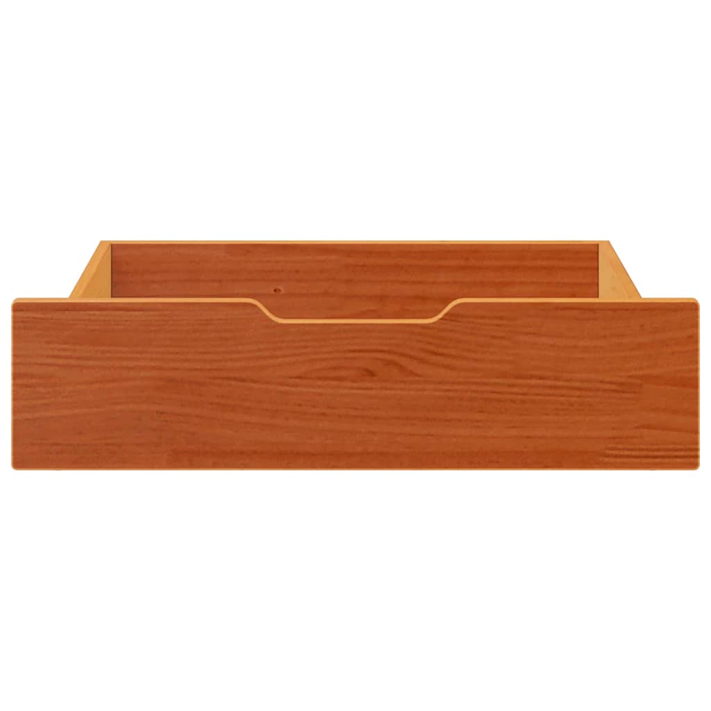 vidaXL Under-Bed Drawers 2 pcs Wax Brown 65x55x17 cm Solid Wood Pine 3