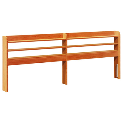 vidaXL Headboard with Shelves Wax Brown 200 cm Solid Wood Pine 2