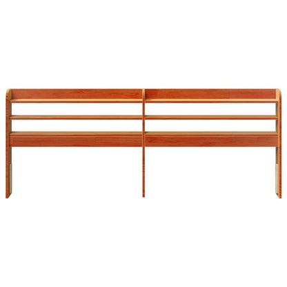 vidaXL Headboard with Shelves Wax Brown 200 cm Solid Wood Pine 3