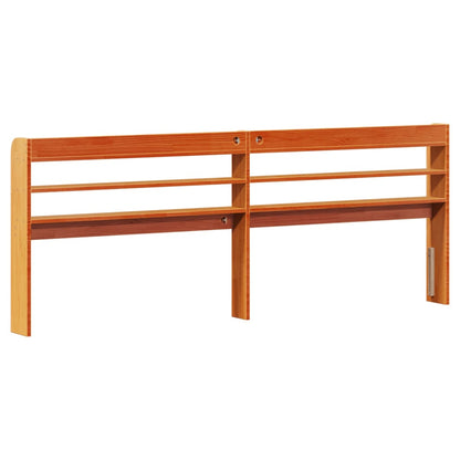 vidaXL Headboard with Shelves Wax Brown 200 cm Solid Wood Pine 4