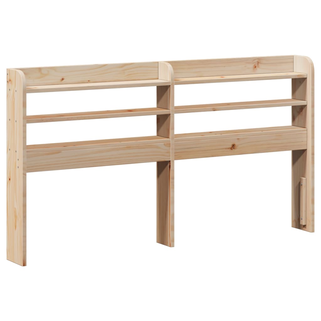 Headboard with Shelves 90 cm Solid Wood Pine Natural 170 x 16 x 82 cm