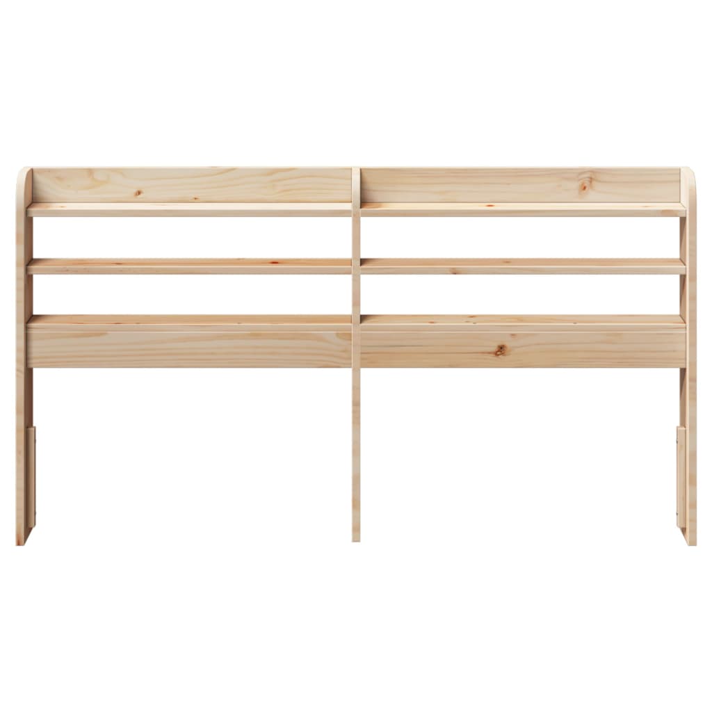 Headboard with Shelves 90 cm Solid Wood Pine Natural 170 x 16 x 82 cm