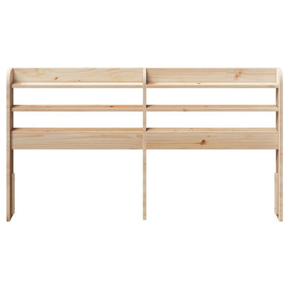 Headboard with Shelves 90 cm Solid Wood Pine Natural 170 x 16 x 82 cm