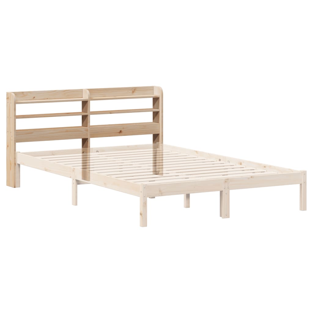 vidaXL Headboard with Shelves 135 cm Solid Wood Pine 6