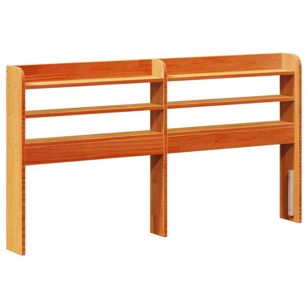 vidaXL Headboard with Shelves Wax Brown 120 cm Solid Wood Pine 2