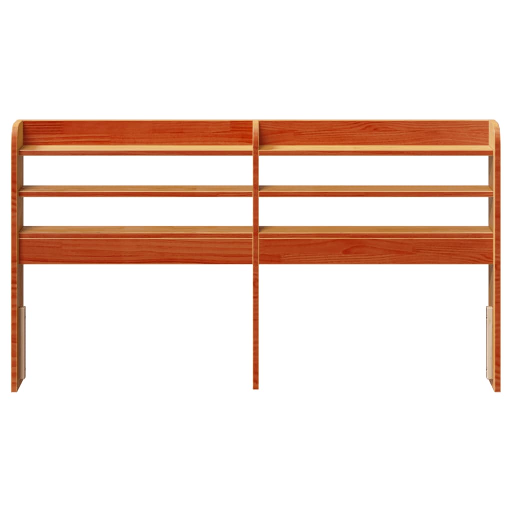 vidaXL Headboard with Shelves Wax Brown 120 cm Solid Wood Pine 3