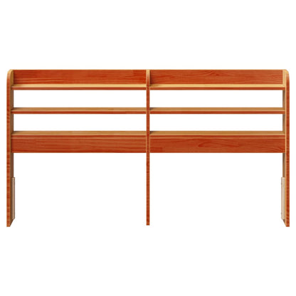 vidaXL Headboard with Shelves Wax Brown 120 cm Solid Wood Pine 3