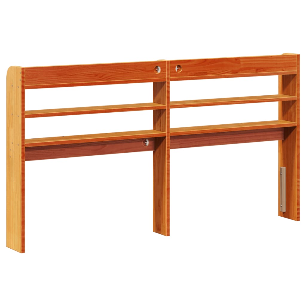 vidaXL Headboard with Shelves Wax Brown 120 cm Solid Wood Pine 5