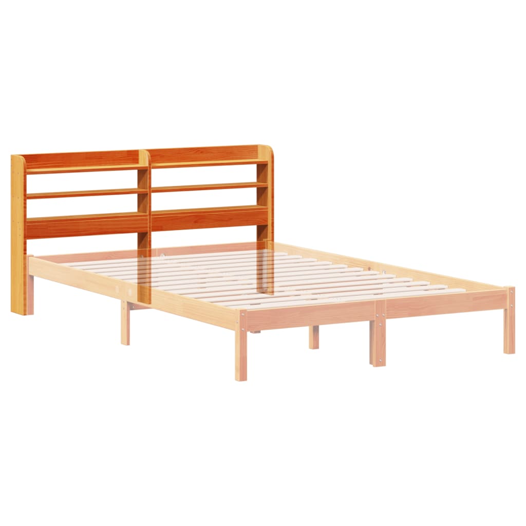 vidaXL Headboard with Shelves Wax Brown 120 cm Solid Wood Pine 6