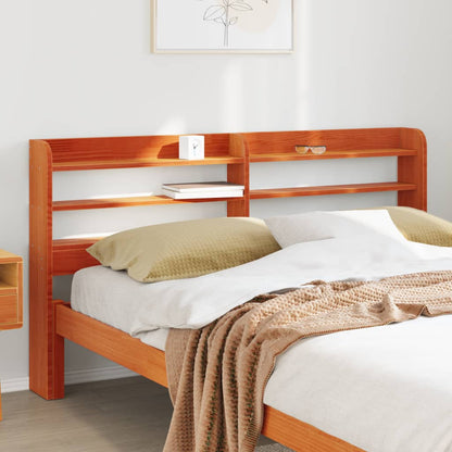 vidaXL Headboard with Shelves Wax Brown 120 cm Solid Wood Pine 1