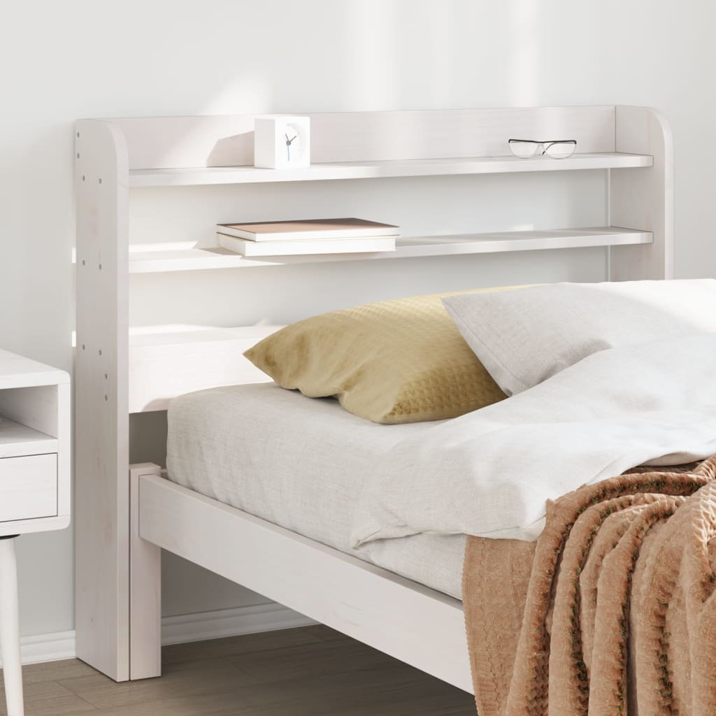 vidaXL Headboard with Shelves White 100 cm Solid Wood Pine 1