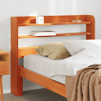 vidaXL Headboard with Shelves Wax Brown 100 cm Solid Wood Pine 1