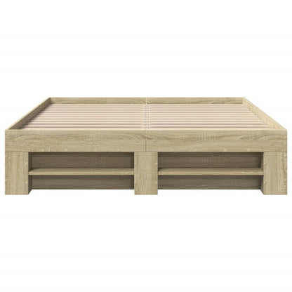 Bed Frame without Mattress 140x190cm Engineered Wood Sonoma oak