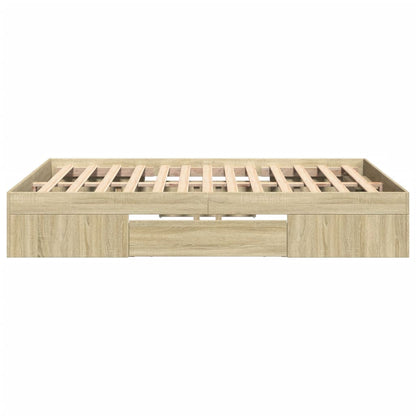 Bed Frame without Mattress 140x190cm Engineered Wood Sonoma oak