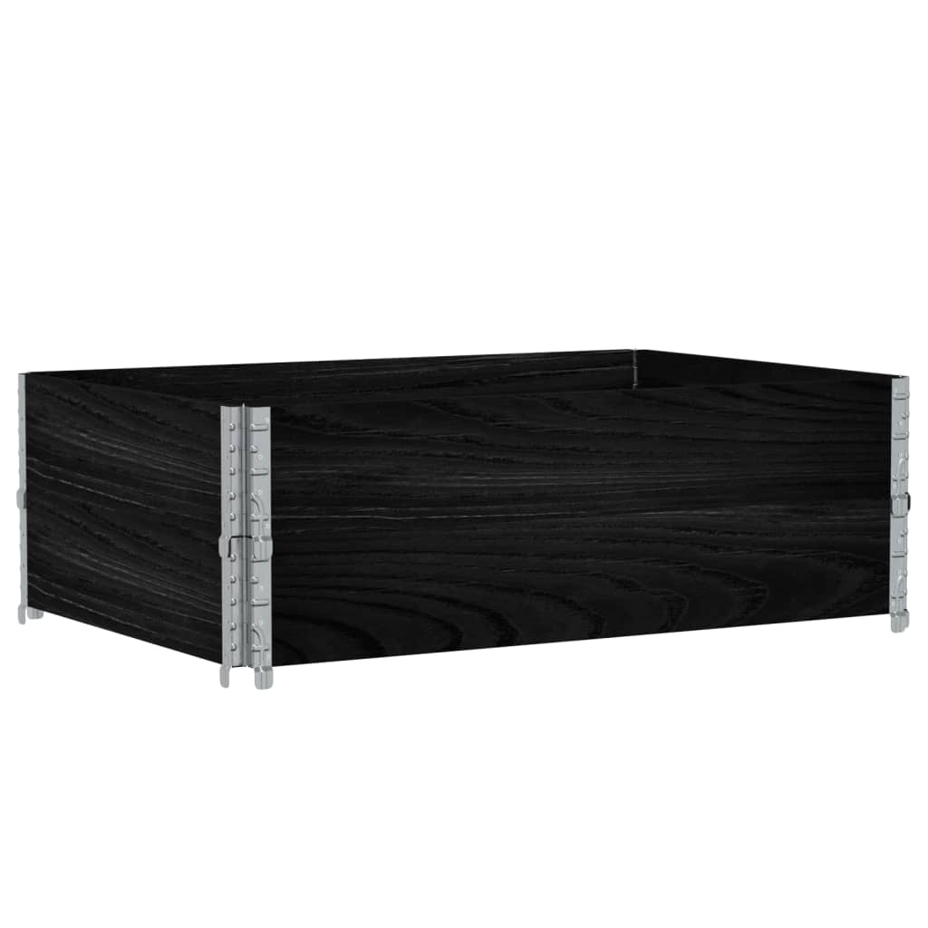 vidaXL Pallet Collars 2 pcs Black 120x80 cm Solid Wood Pine 2