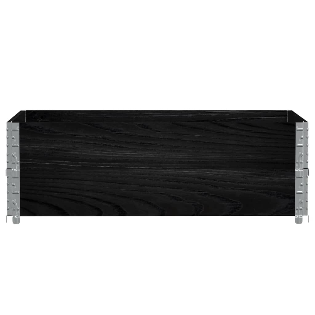 vidaXL Pallet Collars 2 pcs Black 120x80 cm Solid Wood Pine 3