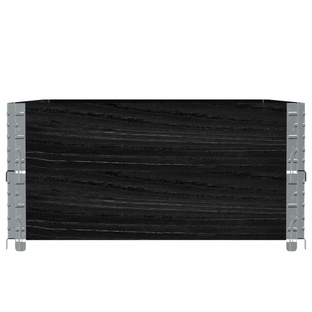 vidaXL Pallet Collars 2 pcs Black 120x80 cm Solid Wood Pine 4