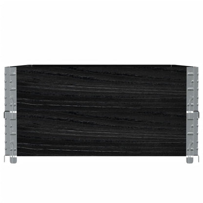 vidaXL Pallet Collars 2 pcs Black 120x80 cm Solid Wood Pine 4