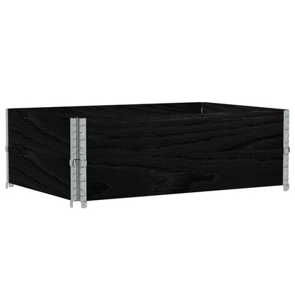 vidaXL Pallet Collars 2 pcs Black 120x80 cm Solid Wood Pine 5
