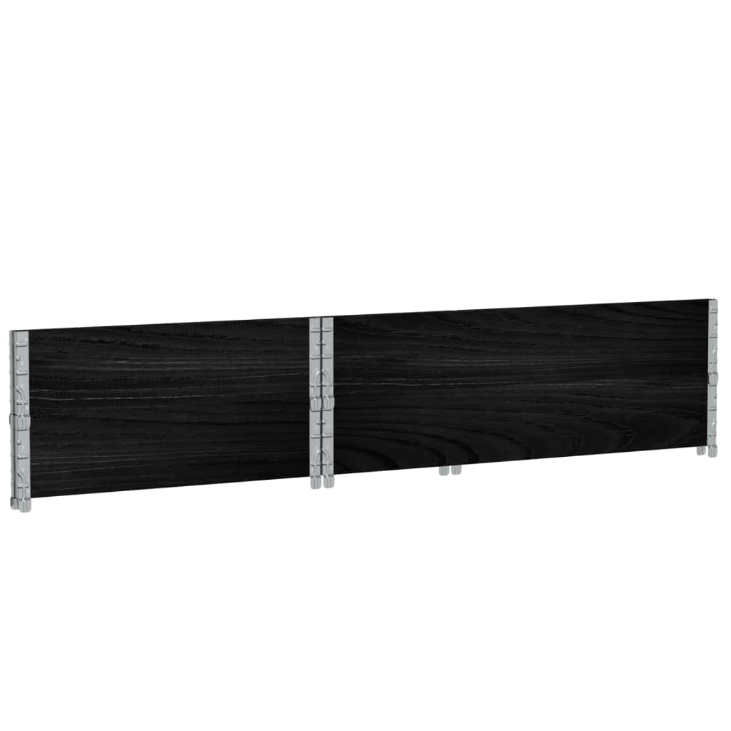vidaXL Pallet Collars 2 pcs Black 120x80 cm Solid Wood Pine 6