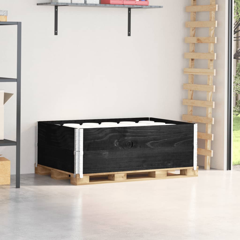 vidaXL Pallet Collars 2 pcs Black 120x80 cm Solid Wood Pine 1