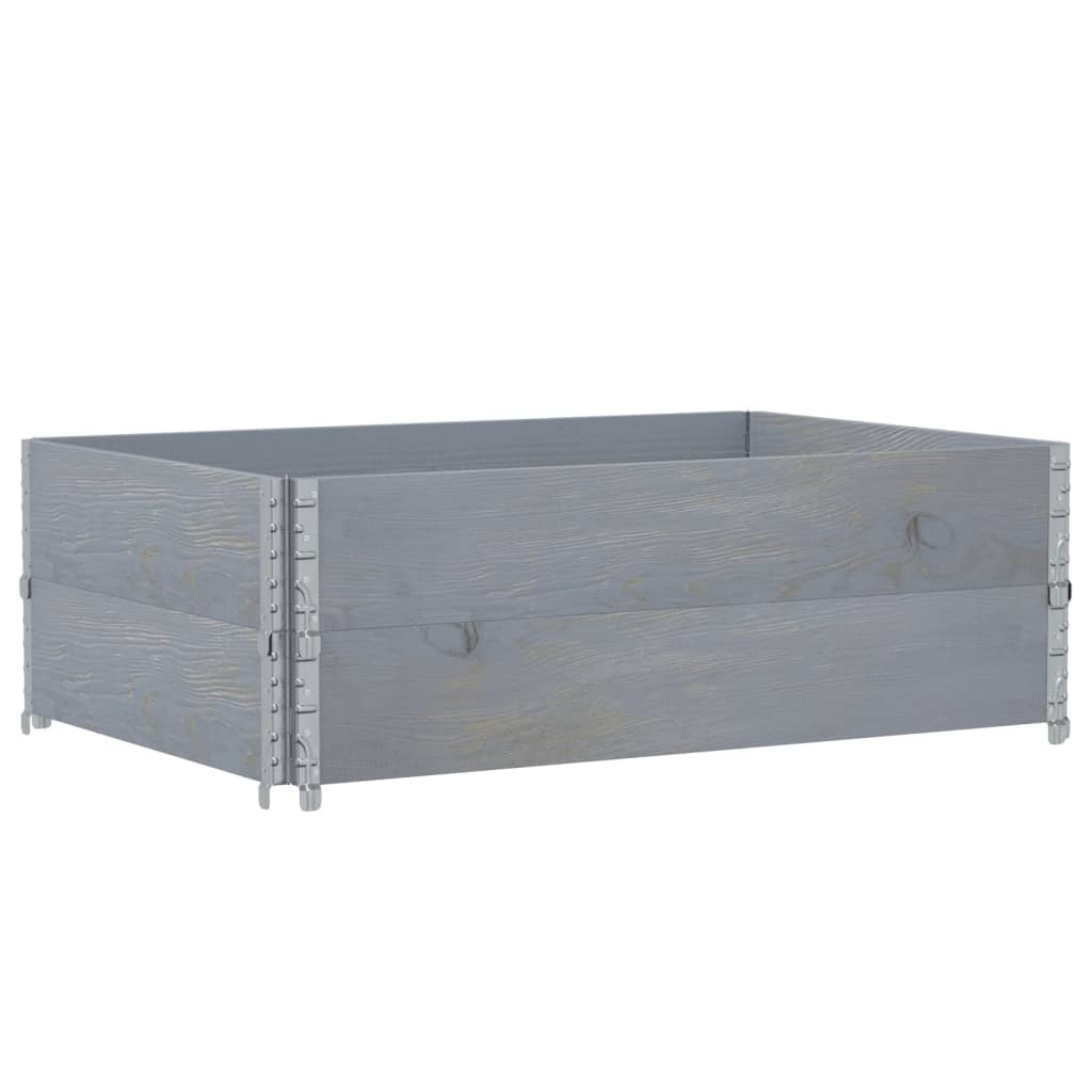 vidaXL Pallet Collars 2 pcs Grey 120x80 cm Solid Wood Pine 2