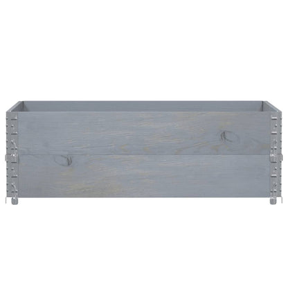 vidaXL Pallet Collars 2 pcs Grey 120x80 cm Solid Wood Pine 3